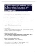 VA DEQ Erosion and Sediment Control for Construction Sites exams with questions and answers rated a&plus; guaranteed pass