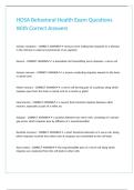 HOSA Behavioral Health Exam Questions With Correct Answers