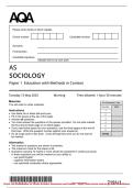 AS Level Sociology AQA Paper 1 2025