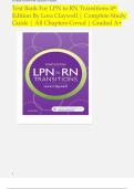 Test Bank For LPN to RN Transitions 4th  Edition By Lora Claywell &vert; Complete Study  Guide &vert; All Chapters Coved &vert; Graded A&plus;