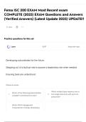 Fema ISC 200 EXAM Most Recent exam COMPLETE &lpar;2025&rpar; EXAM Questions and Answers &lpar;Verified Answers&rpar; &lpar;Latest Update 2025&rpar; UPDATE&excl;&excl;