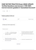 OSSF DR TEST PRACTICE Exam &lpar;2025&rpar; UPDATE Verified Questions And Answers &vert; With 100&percnt; Correct Answers graded A&plus; Guaranteed Success&excl;&excl;