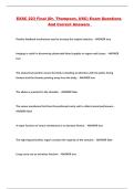 EXSC 223 Final &lpar;Dr&period; Thompson&comma; USC&rpar; Exam Questions And Correct Answers 