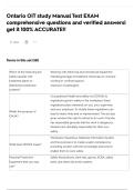 Ontario OIT study Manual Test EXAM comprehensive questions and verified answers&vert; get it 100&percnt; ACCURATE&excl;&excl;