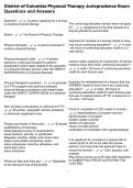 District of Columbia Physical Therapy Jurisprudence Exam Questions and Answers