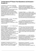 Jurisprudence PT Exam Test Questions and Answers Graded A&plus;