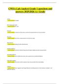CWEA Lab Analyst Grade 1 Questions and Answers 2025&sol;2026 &ndash; Verified A&plus; Grade Study Guide