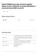 SANS FOR508 Exam fully solved & updated &lpar;latest version verified for accuracy&rpar; &lpar;Questions &plus; Answers&rpar; Solved 100&percnt; Correct&excl;&excl;