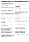 UTA Entrance Accounting Exam Questions and Answers