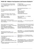 PHAR 100 &ndash; Midterm Test Questions and Answers Graded A&plus;