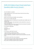 NURS 432 Midterm Exam Study Guide Exam Questions With Correct Answers