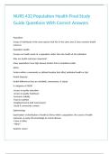 NURS 432 Population Health Final Study Guide Questions With Correct Answers&period;