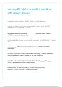 Nursing 432 Midterm practice questions with correct answers