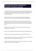 Planning Exit Exam questions n complete solutions passed