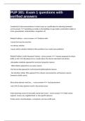 PUP 301&colon; Exam 1 questions with verified answers