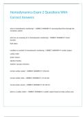Hemodynamics Exam 2 Questions With Correct Answers