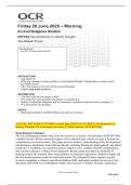 A LEVEL RELIGIOUS STUDIES&colon; Actual June 2025 PAST PAPER 4&colon; Developments in  Islamic Thought&period; All Assessment Questions & Mark Scheme &lbrack;OCR H573&sol;04&rsqb; 