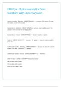 HBS Core - Business Analytics Exam Questions With Correct Answers
