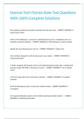 Hazmat Tech Florida State Test Questions With 100- Complete Solutions 