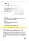 A LEVEL HISTORY A&colon; Actual May 2025 PAST PAPER 1&colon; Russia and its Rulers 1855&ndash;1964&period;  All Assessment Questions & Mark Scheme &lbrack;OCR Y318&sol;01&rsqb; 