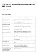 CCTC NATCO Questions and Answers &vert; Fall 2026 &vert;  100&percnt; Correct