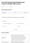 Civics EOC Practice Test 2 Questions and  Answers &vert; Fall 2026 &vert; 100&percnt; Correct
