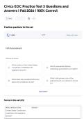 Civics EOC Practice Test 5 Questions and  Answers &vert; Fall 2026 &vert; 100&percnt; Correct