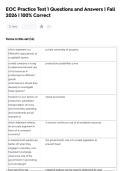 EOC Practice Test 1 Questions and Answers &vert; Fall  2026 &vert; 100&percnt; Correct