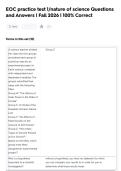 EOC practice test 1&sol;nature of science Questions  and Answers &vert; Fall 2026 &vert; 100&percnt; Correct