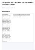 EOC practice test 2 Questions and Answers &vert; Fall  2026 &vert; 100&percnt; Correct