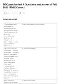 EOC practice test 4 Questions and Answers &vert; Fall  2026 &vert; 100&percnt; Correct