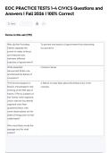 EOC PRACTICE TESTS 1-4 CIVICS Questions and  Answers &vert; Fall 2026 &vert; 100&percnt; Correct
