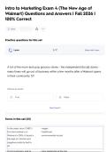 Intro to Marketing Exam 4 &lpar;The New Age of  Walmart&rpar; Questions and Answers &vert; Fall 2026 &vert;  100&percnt; Correct