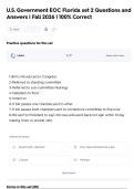 U&period;S&period; Government EOC Florida set 2 Questions and  Answers &vert; Fall 2026 &vert; 100&percnt; Correct