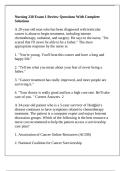 Nursing 230 Exam 1 Review Questions With Complete Solutions