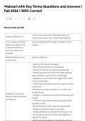Walmart APA Key Terms Questions and Answers &vert;  Fall 2026 &vert; 100&percnt; Correct
