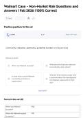 Walmart Case - Non-Market Risk Questions and  Answers &vert; Fall 2026 &vert; 100&percnt; Correct