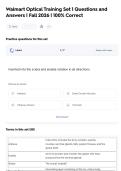Walmart Optical Training Set 1 Questions and  Answers &vert; Fall 2026 &vert; 100&percnt; Correct