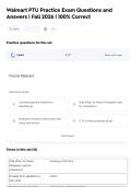 Walmart PTU Practice Exam Questions and  Answers &vert; Fall 2026 &vert; 100&percnt; Correct