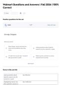 Walmart Questions and Answers &vert; Fall 2026 &vert; 100&percnt;  Correct
