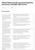 Walmart Retail Associate Assessment Questions  and Answers &vert; Fall 2026 &vert; 100&percnt; Correct