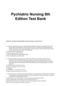 Psychiatric Nursing 8th Edition Test Bank &ndash; Boyd Luebbert &vert; Mental Health Nursing Exam Questions & Study Guide