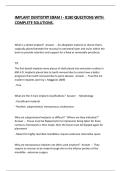 IMPLANT DENTISTRY EXAM I - 8180 QUESTIONS WITH COMPLETE SOLUTIONS&period;