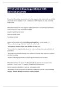 PTHA Unit 3 Exam questions with correct answers