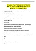 CNA&sol;GNA PRACTICE&colon; BASIC NURSING SKILLS 2 QUESTIONS WITH ANSWERS LATEST UPDATE 2025&sol;2026