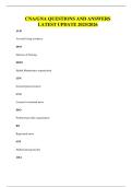 CNA&sol;GNA QUESTIONS AND ANSWERS LATEST UPDATE 2025&sol;2026