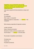 RESIDENTIAL SALES COMPARISON AND INCOME  APPROACHES NEWEST ACTUAL EXAM WITH COMPLETE  QUESTIONS AND ANSWERS &vert;VERIFIED&sol;LATEST &vert;  GUARANTEED PASS