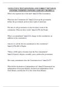 USCIS CIVICS TEST QUESTIONS AND CORRECT DETAILED  ANSWERS &lpar;VERIFIED ANSWERS&rpar; ALREADY GRADED A&plus; 