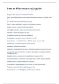 intro to Film exam study guide questions with correct answers