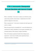 C795- Cybersecurity Management II Exam Questions and Answers Graded A&plus;
